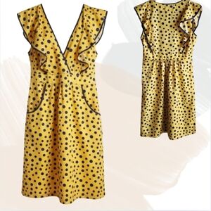 Hi There by Karen Walker Yellow Polka Dot Wrap Dress - Size 8 NWT